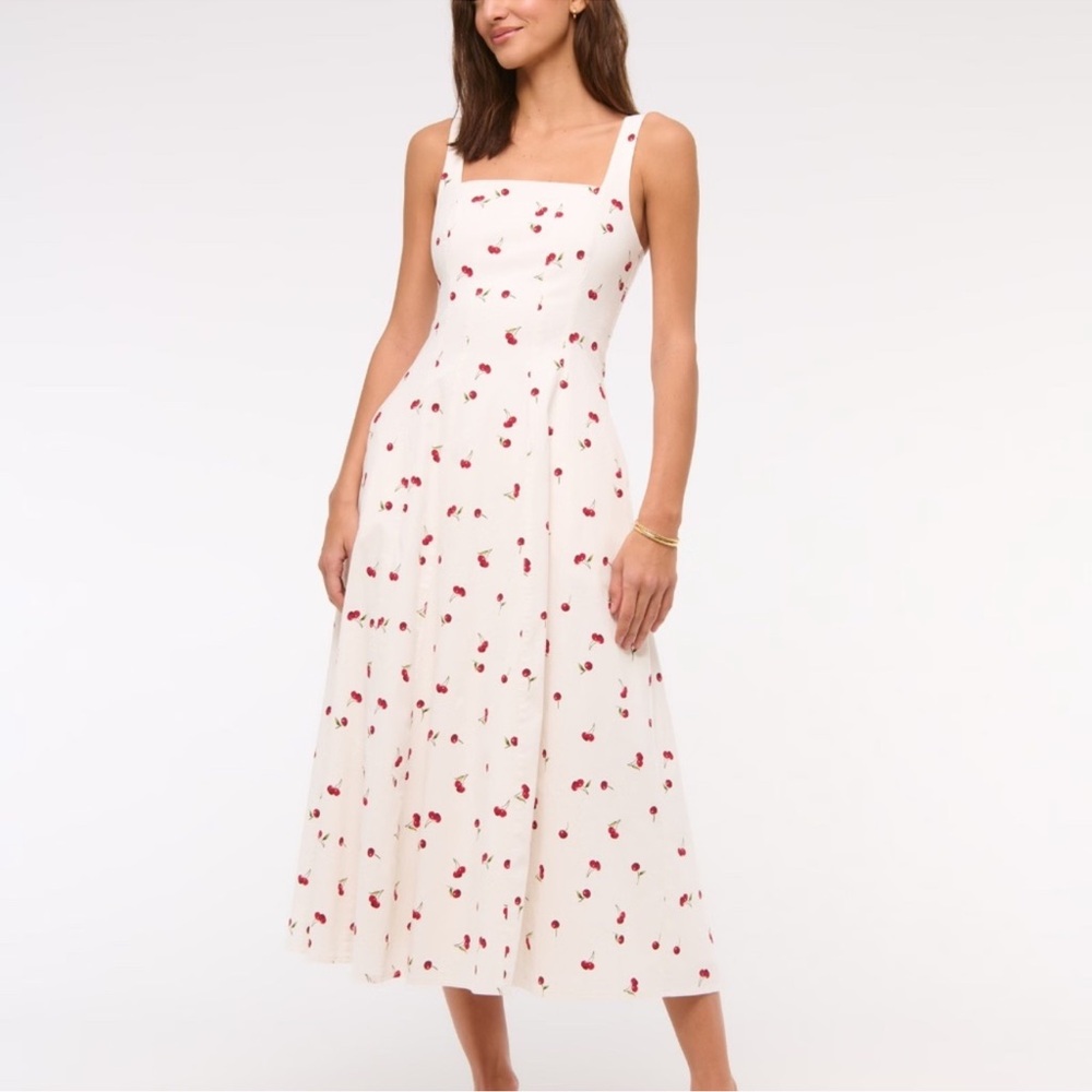 Abercrombie Mila Stretch Midi Dress Size Large Tall - Picture 2 of 8